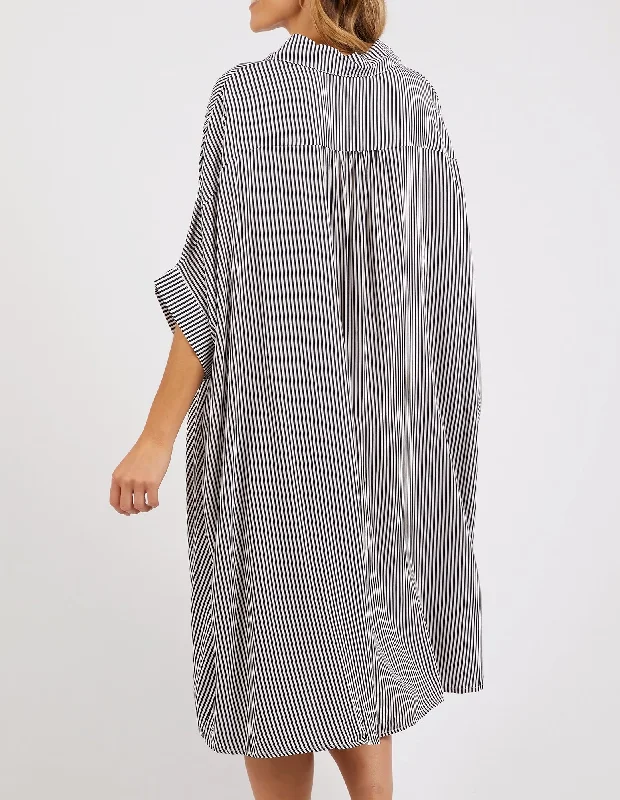 Elm Luna Dress Navy/White Stripe