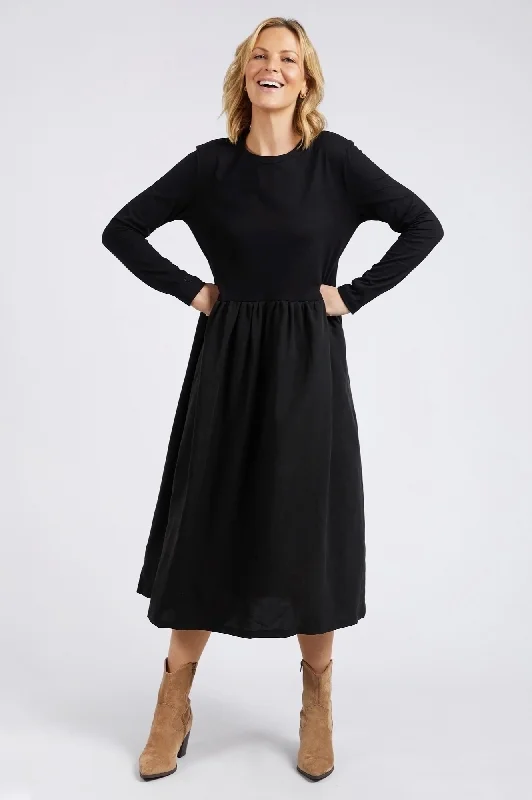 Elm Parker L/S Dress Black