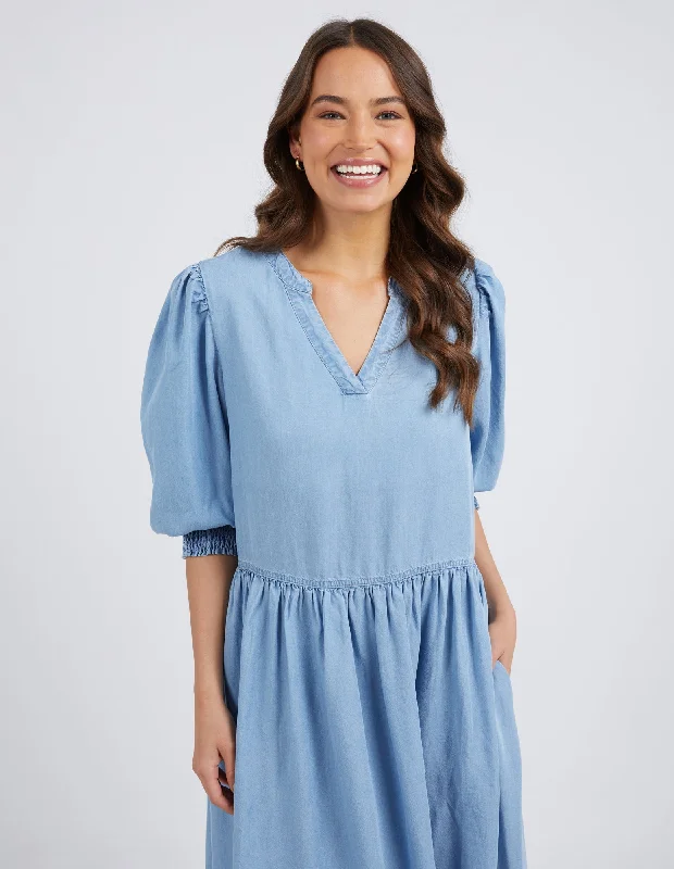 Elm Shanee Chambray Dress Blue Wash