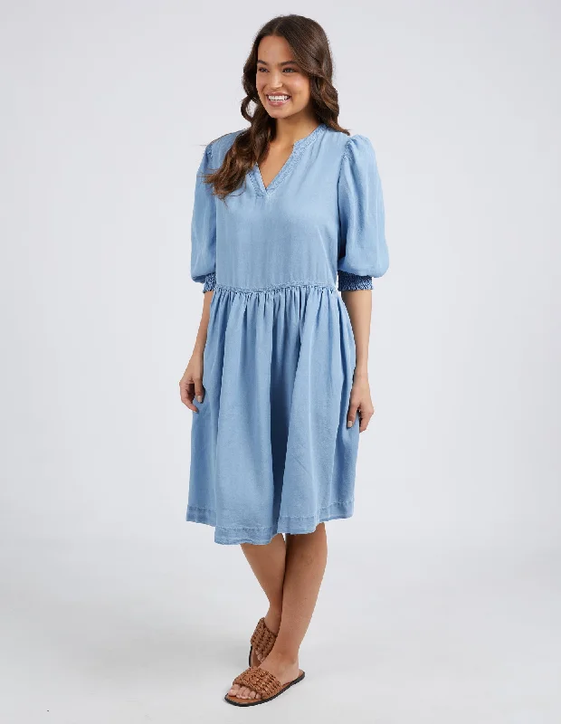 Elm Shanee Chambray Dress Blue Wash