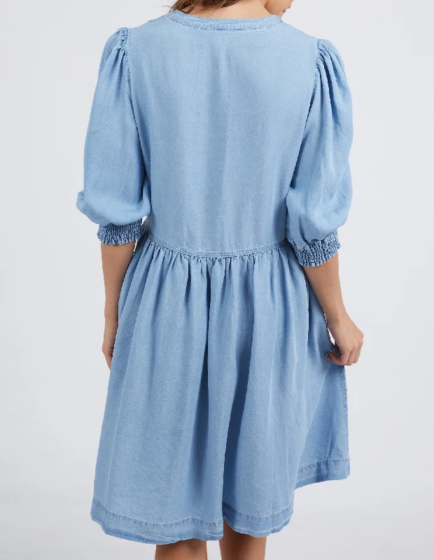 Elm Shanee Chambray Dress Blue Wash