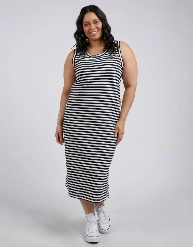 Elm Sonnet Tank Dress Navy White Stripe