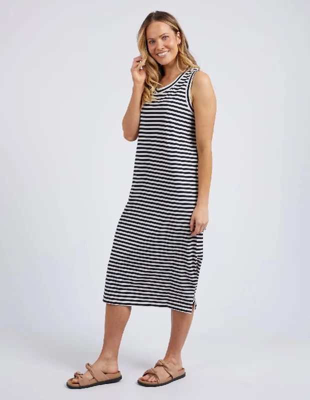 Elm Sonnet Tank Dress Navy White Stripe