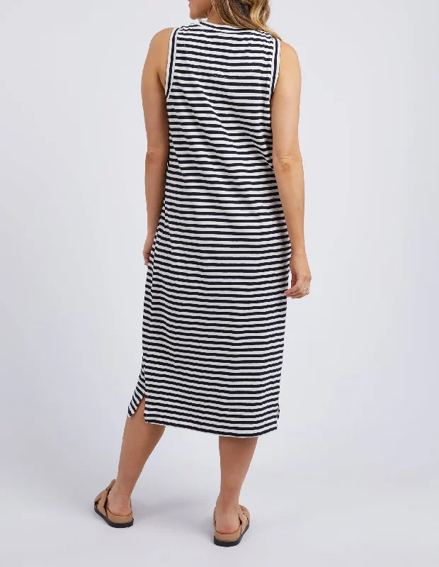 Elm Sonnet Tank Dress Navy White Stripe