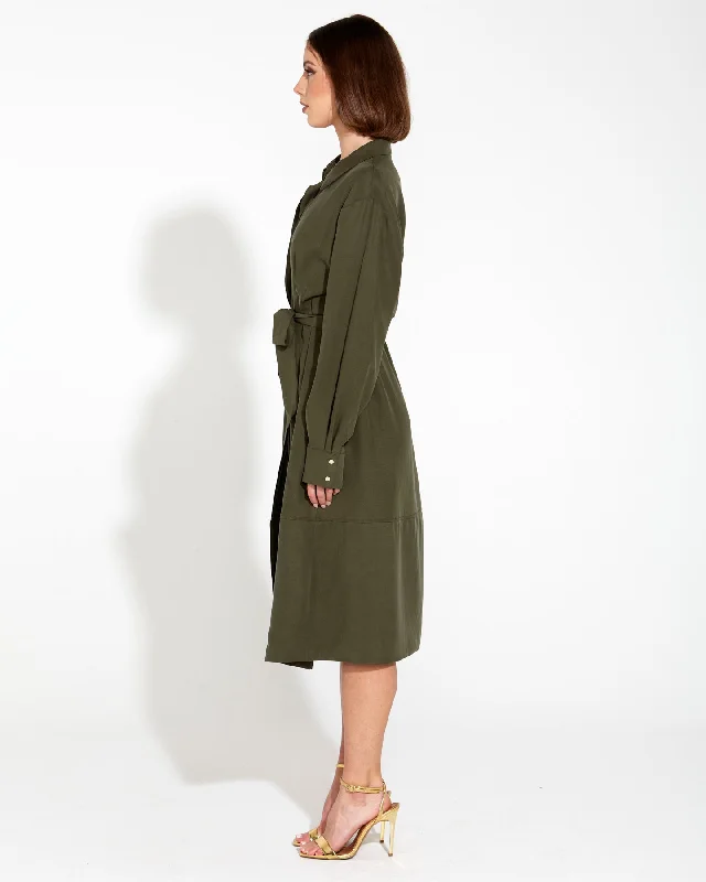 Fate Alter Ego Duster Shirt Dress Olive