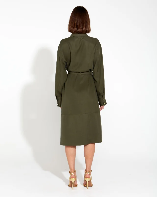 Fate Alter Ego Duster Shirt Dress Olive