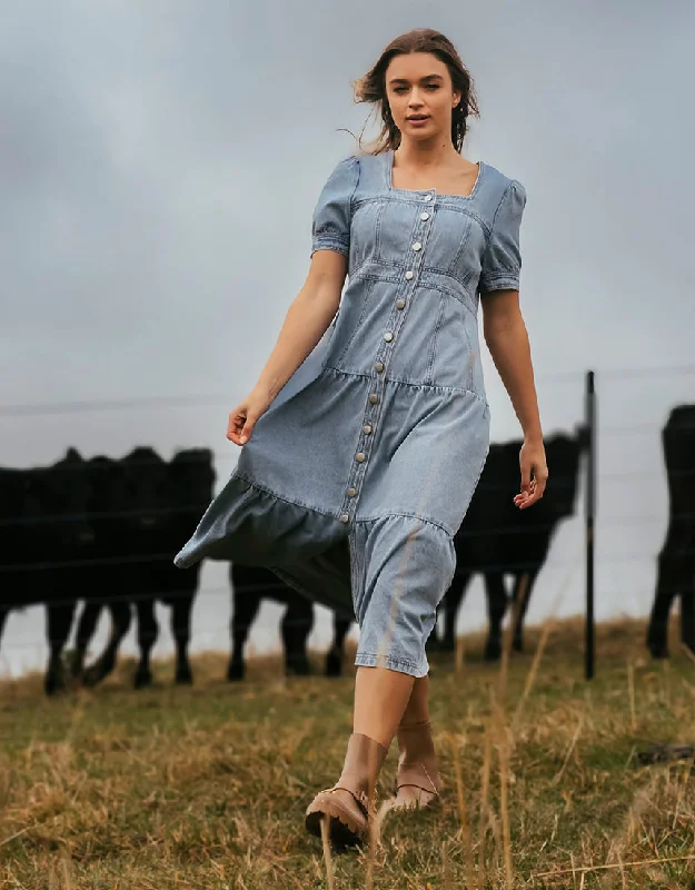 Foxwood Astrid Denim Dress Light Blue