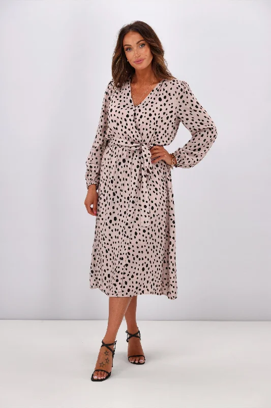 Gloss by Shine On Kyla Wrap Dress Spot Print