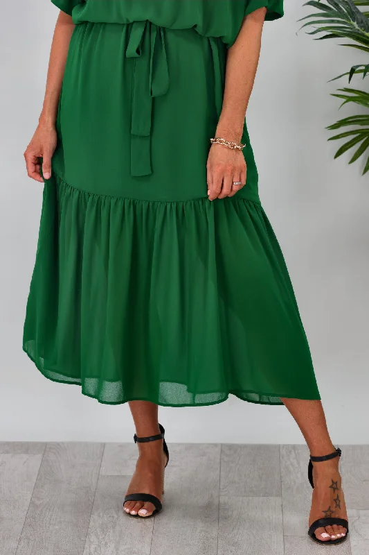 Gloss By Shine On Milan Cold Shoulder Dress Emerald