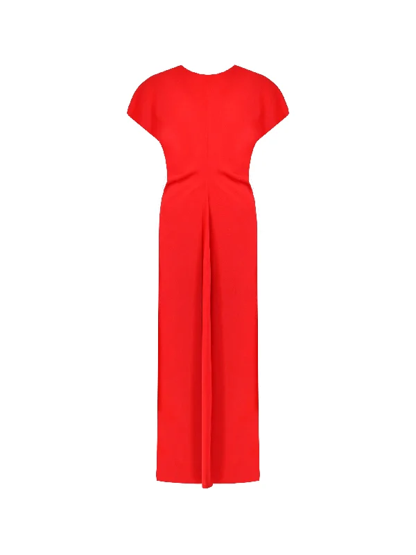 Harper Red Flutter Sleeve Midaxi Dress