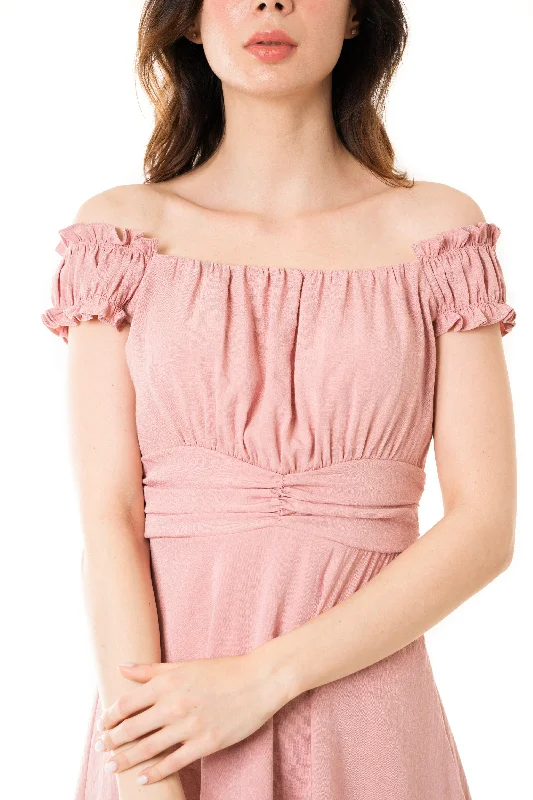 Hyacinth Off Shoulder Flowy Short Dress