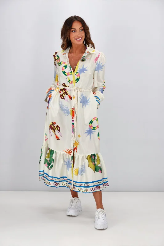 Iris Maxi Kassia Maxi Dress White Print