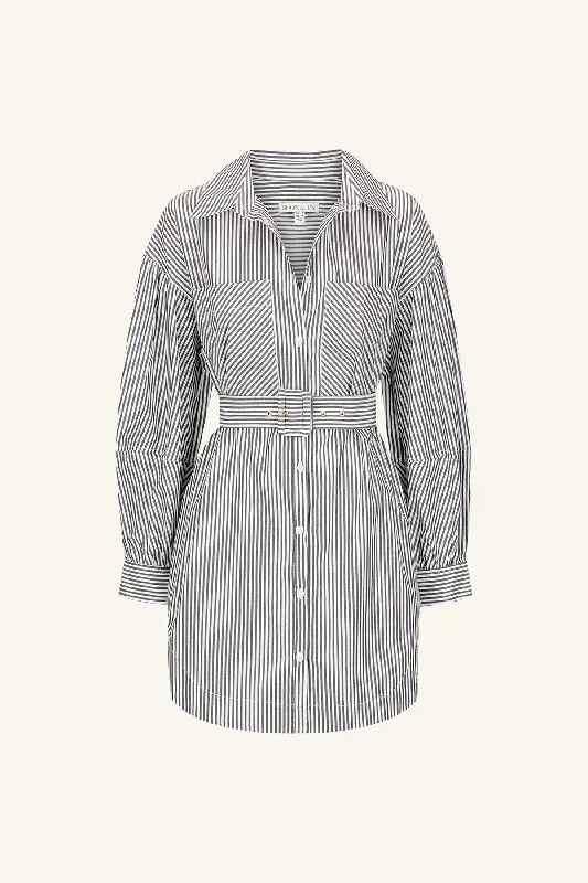 JAYDE OVERSIZED CURVED HEM SHIRT DRESS