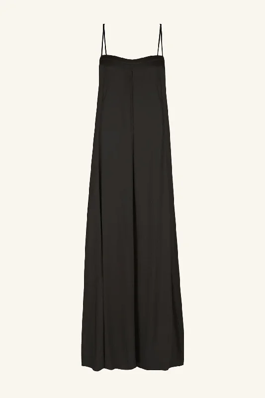 LA LUNE COLUMN MAXI DRESS - BLACK