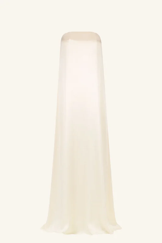 LA LUNE STRAPLESS COLUMN MAXI DRESS - CREAM