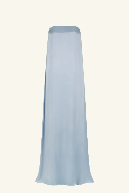 LA LUNE STRAPLESS COLUMN MAXI DRESS - POWDER BLUE