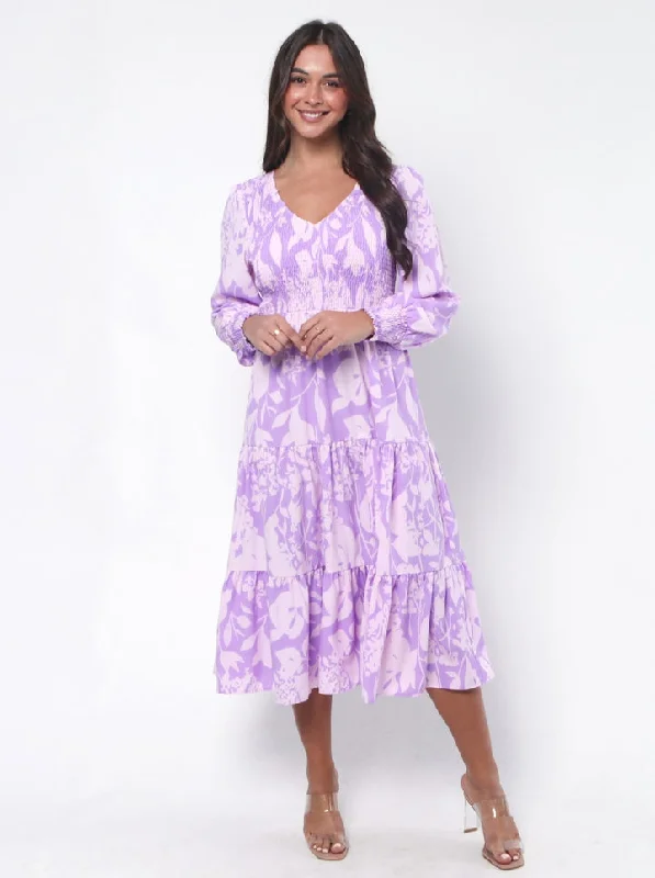 Leoni Phoenix Dress Purple Print