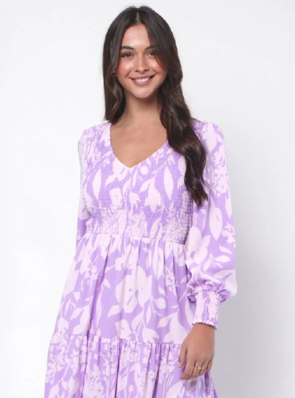 Leoni Phoenix Dress Purple Print