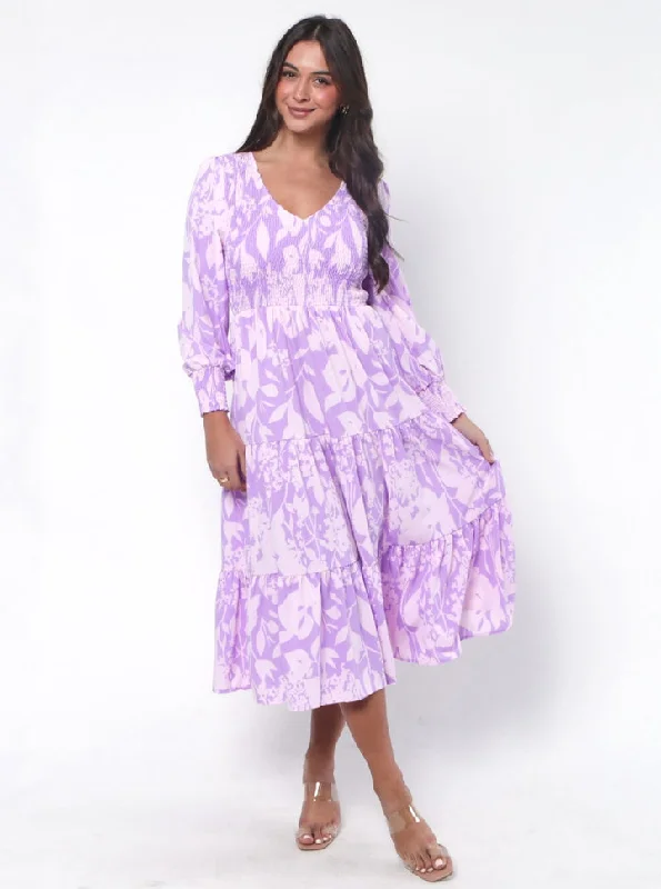 Leoni Phoenix Dress Purple Print