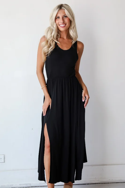 FINAL SALE - Majorly Sophisticated Black Maxi Dress