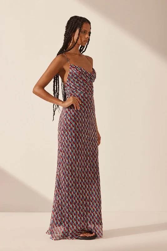 MARIBEL LACE BACK BIAS MAXI DRESS