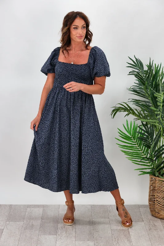 Miracle Lizzie Short Sleeve Dress Blue