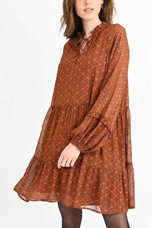 Molly Bracken Woven Dress Rust Clarisse