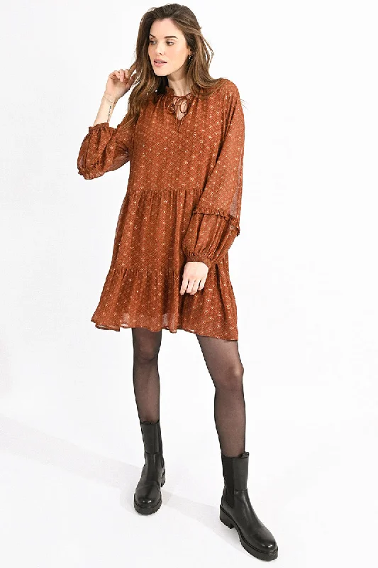 Molly Bracken Woven Dress Rust Clarisse