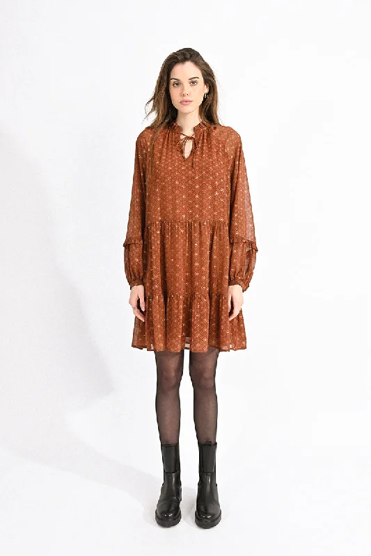 Molly Bracken Woven Dress Rust Clarisse