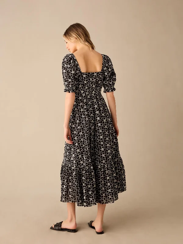 Mono Sweetheart Neck Embroidered Dress