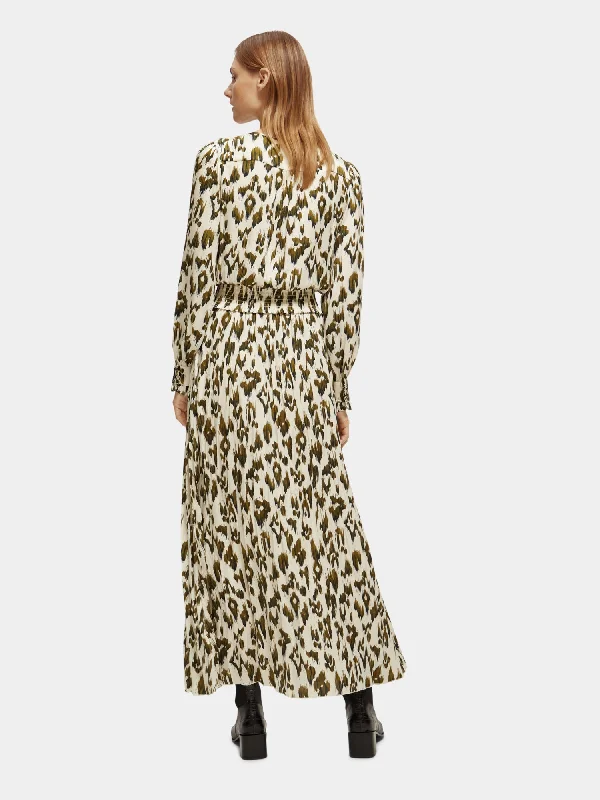 Printed long sleeved maxi dress