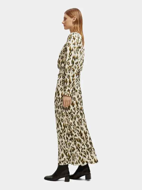 Printed long sleeved maxi dress