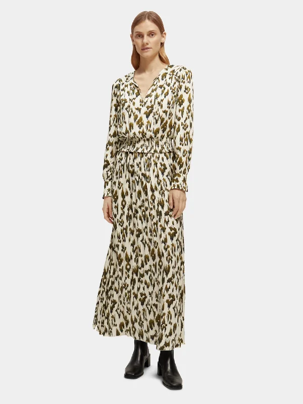 Printed long sleeved maxi dress