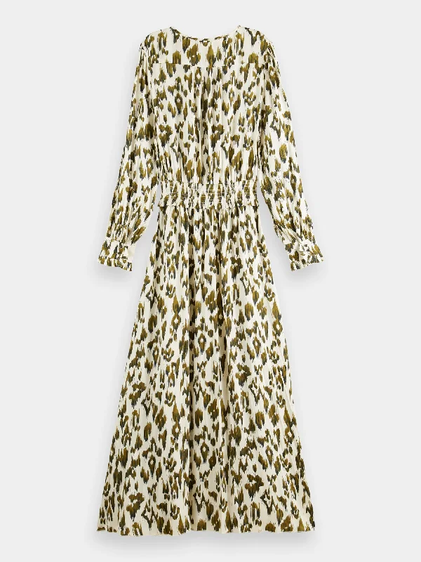 Printed long sleeved maxi dress