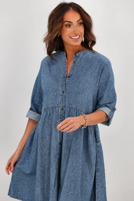 Shine On Label Bibi Chambray Dress