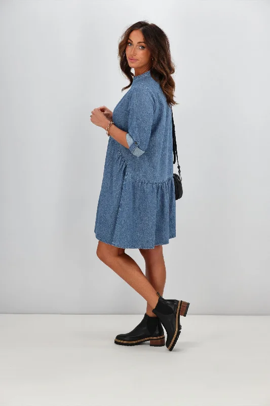 Shine On Label Bibi Chambray Dress