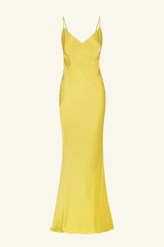 SOFIA SPLICED MAXI DRESS - LIME