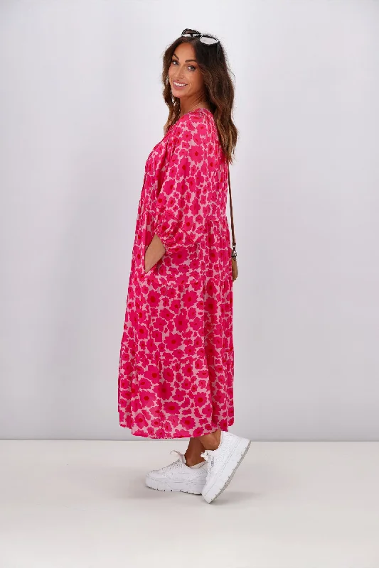 Sunday Boho Camilla Dress Pink Floral