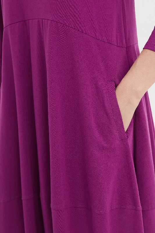 Tirelli Ovoid Jersey Dress Fuchsia