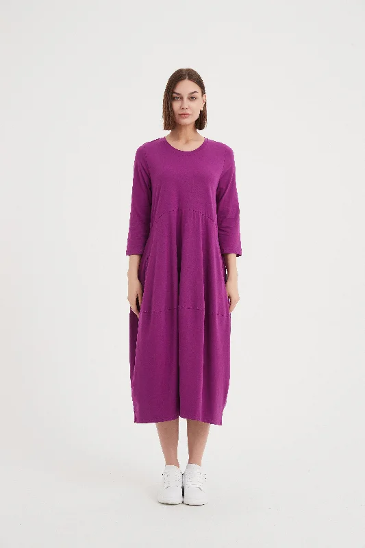 Tirelli Ovoid Jersey Dress Fuchsia