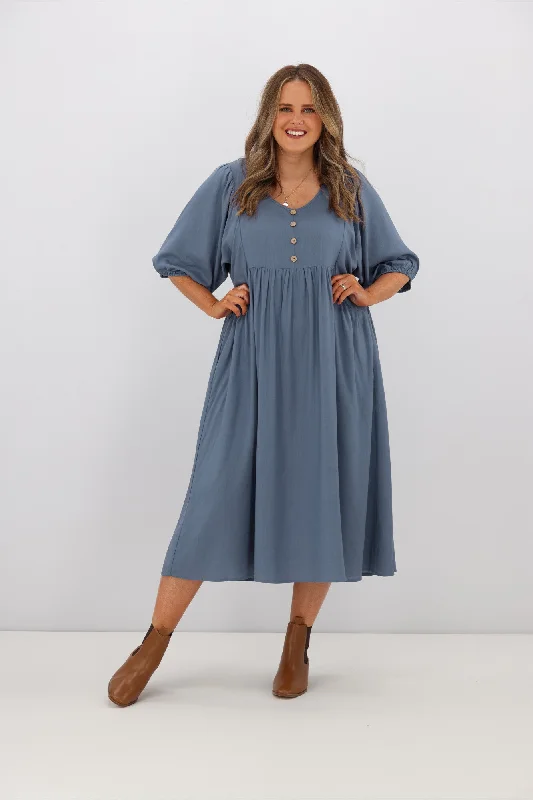 Willow & Tree Olive Peasant Dress Denim