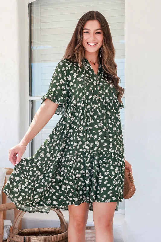 Zen Garden Misha Dress Green Floral