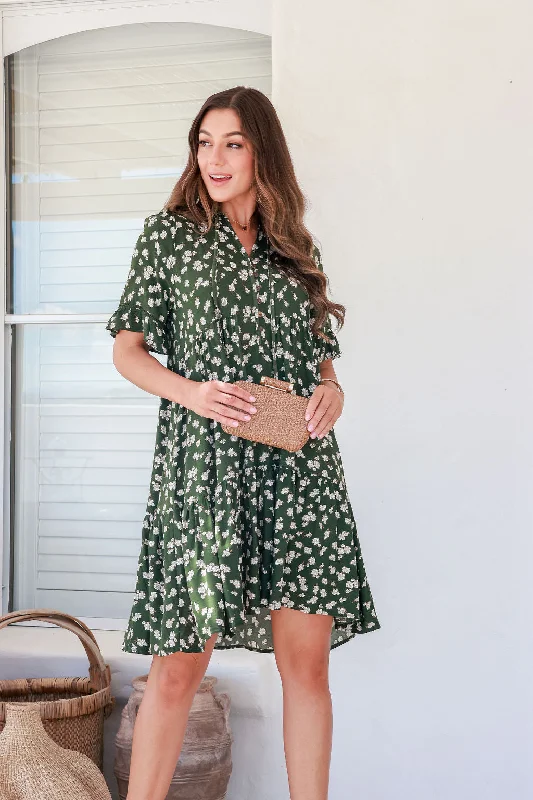 Zen Garden Misha Dress Green Floral