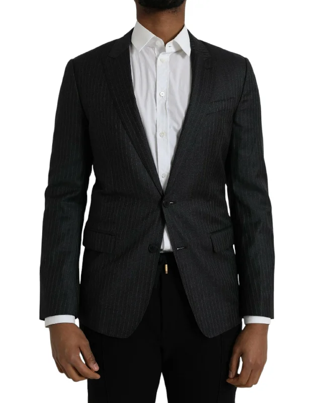 Black Stripe Martini Single Breasted Coat Blazer