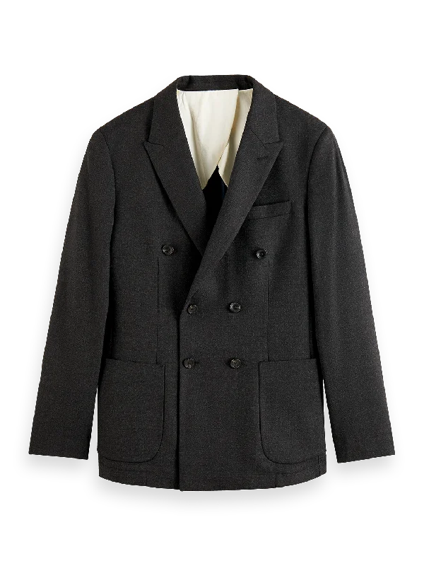 Brushed Double-Breasted Wool-Blend Blazer