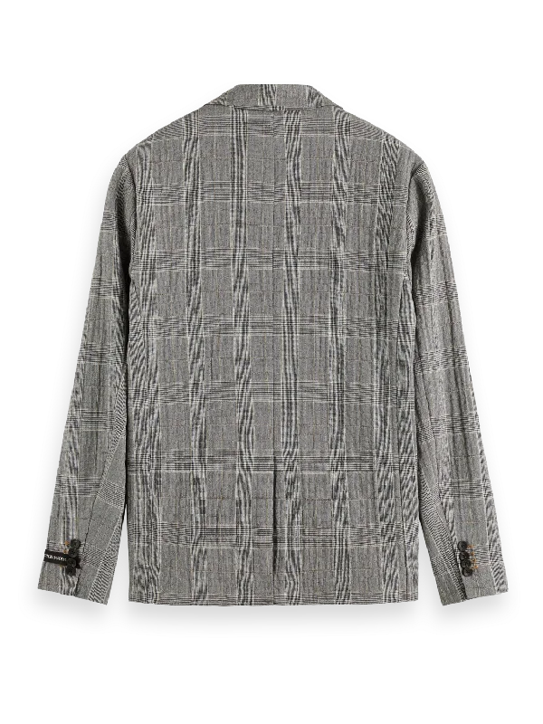 Checked Cotton-Blend Seersucker Blazer