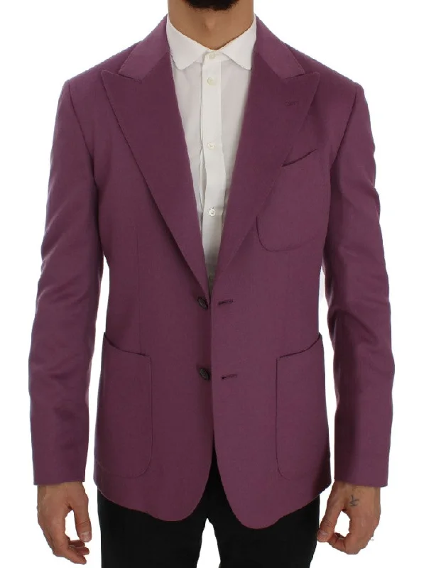 Elegant Purple Cashmere-silk Blend Blazer