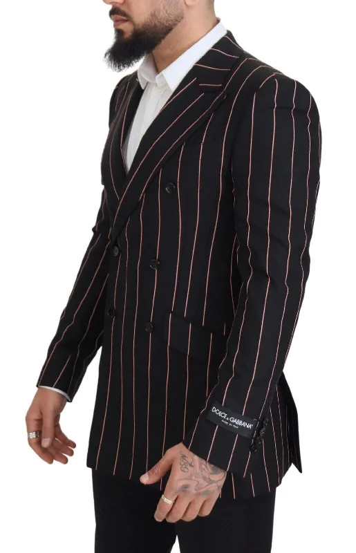 Elegant Slim Fit Double-breasted Black Blazer