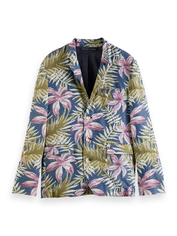 Floral Printed Single-Breasted Blazer