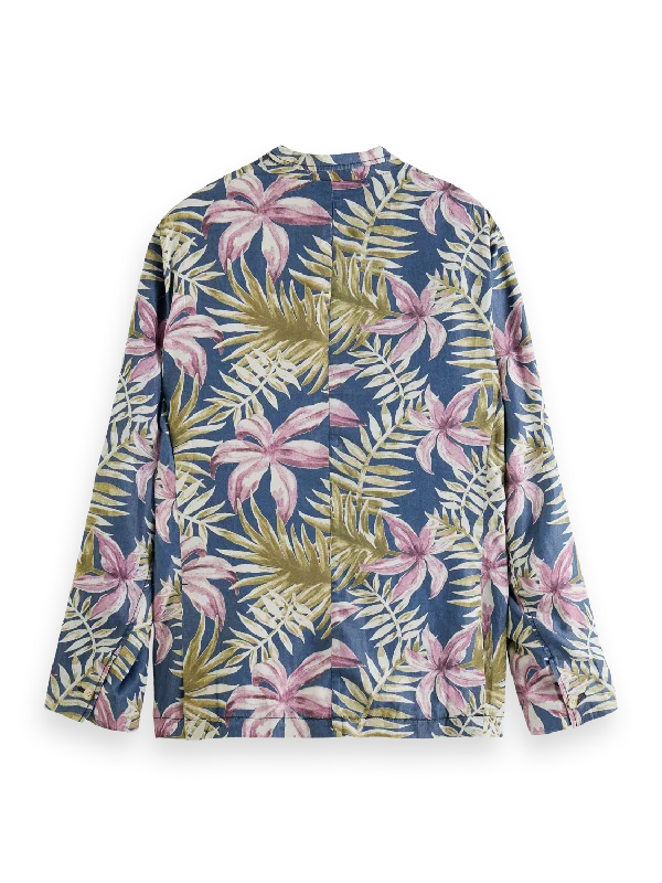 Floral Printed Single-Breasted Blazer